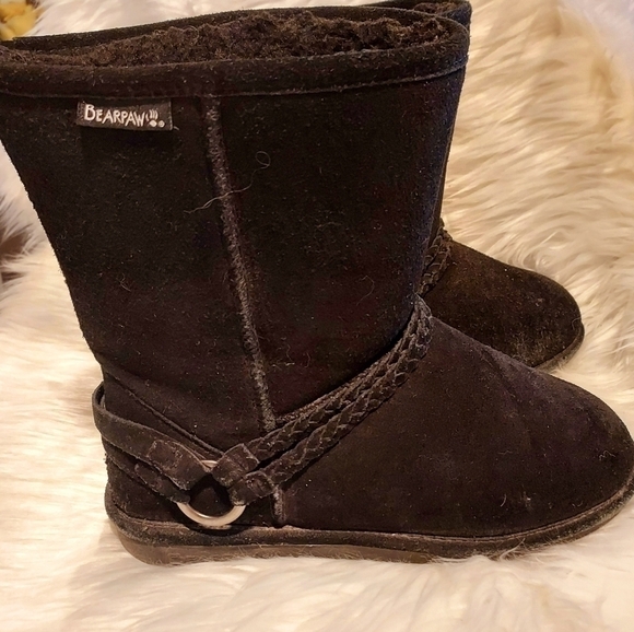 BEARPAWS womens black Suede snow boots SZ 11 - Picture 3 of 5